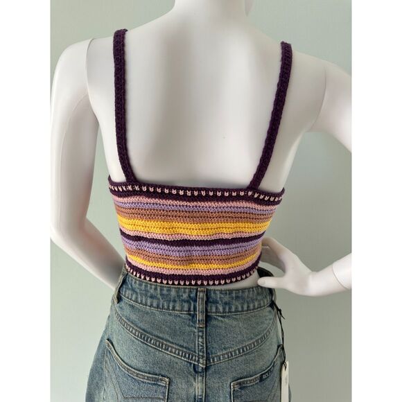 BDG Urban Outfitters Multi Colored Gigi Crochet Knit Crop Top size M - Picture 2 of 7
